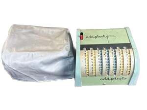 Vintage 1950s Addipresto Adding Machine Calculator with Cover Brevetti Italy